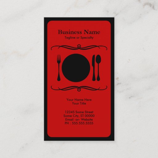Customizable mod place setting business card templates