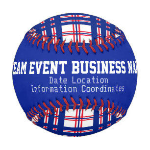 Mod Plaid Pattern Personalized Baseball