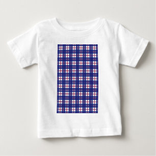 Mod Plaid Pattern Red White Blue Baby T-Shirt