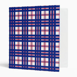 Mod Plaid Pattern Red White Blue Mods Binder