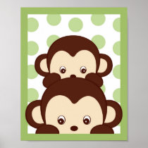 Mod Pod Pop Monkey Nursery Wall Art Print