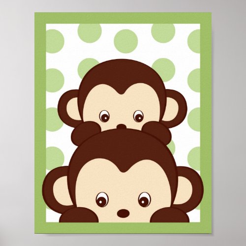 Mod Pod Pop Monkey Nursery Wall Art Print