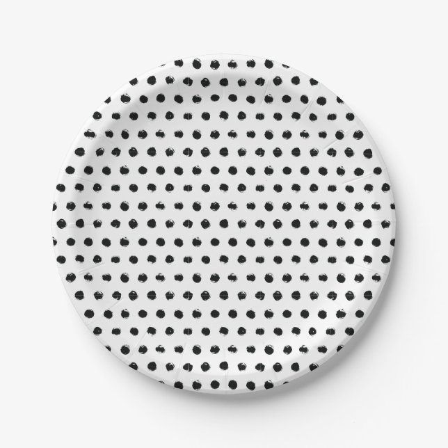 Mod Polka Dot Pattern Paper Plates (Front)