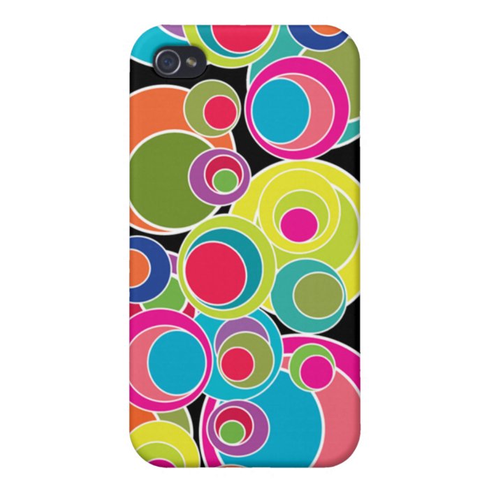 Mod Pop Art Fun Colorful Graphic Abstract Bubbles iPhone 4 Cases