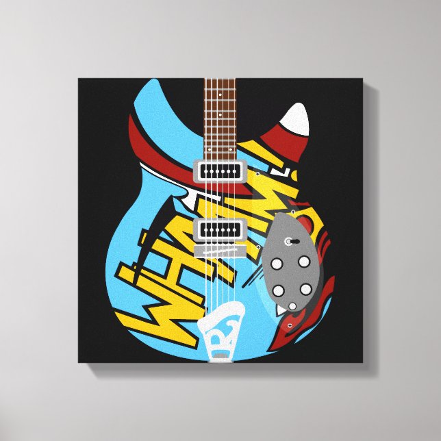 Mod Pop art guitar Canvas Print (Front)