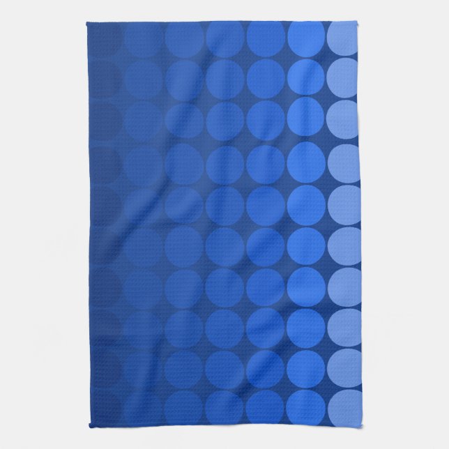 Mod pop circles in blue kitchen towel (Vertical)
