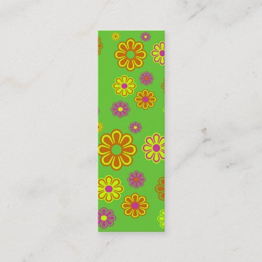 Customizable mod pop flowers skinny business card