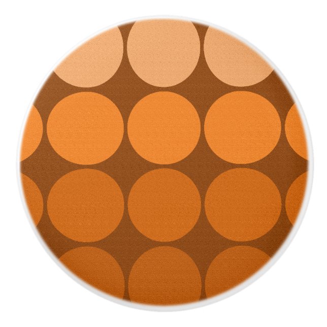 Mod Pop MCM ceramic knob orange circles (Front)