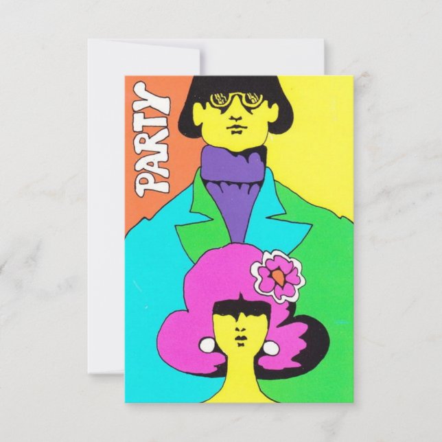 Mod Psychedelic Party Invitation Customizable (Front)