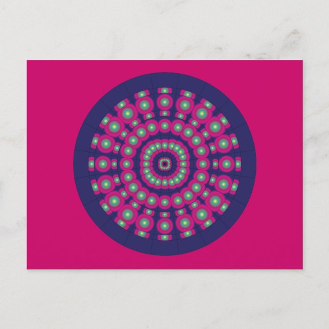 Mod Psychedelic Spheres Dartboard Postcard (Front)