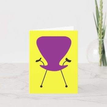 Mod Purple Retro Chair All-purpose Note Card by Regella at Zazzle