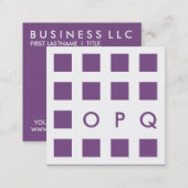 mod purple squares square business card (Front/Back)