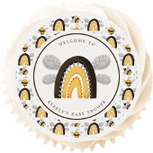 Mod Rainbow Bumblebee Bee Baby Shower Edible Frosting Rounds