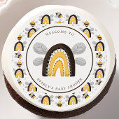 Mod Rainbow Bumblebee Bee Baby Shower Edible Frosting Rounds