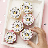 Mod Rainbow Bumblebee Bee Baby Shower Edible Frosting Rounds