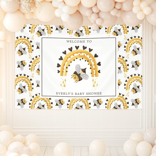 Mod Rainbow Bumblebee Honey Bee Baby Shower Banner