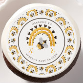Mod Rainbow Bumblebee Honey Bee Baby Shower Edible Frosting Rounds