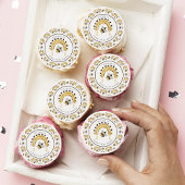 Mod Rainbow Bumblebee Honey Bee Baby Shower Edible Frosting Rounds