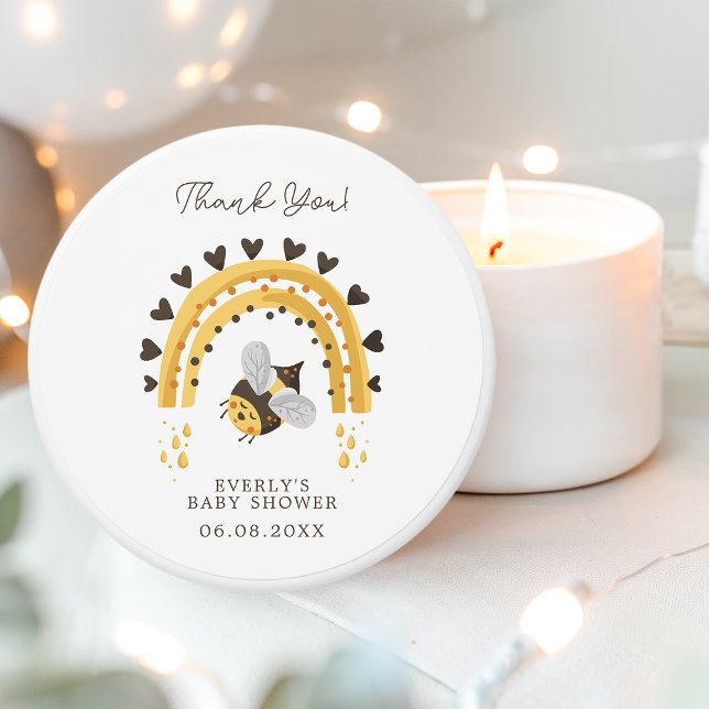 Mod Rainbow Bumblebee Honey Bee Baby Shower Mini Candle Favors (Creator Uploaded)