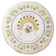 Mod Rainbow Bumblebee Honey Bee Baby Shower Sugar Cookie