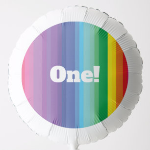 Mod Rainbow Colorful 1st Birthday Party Balloon