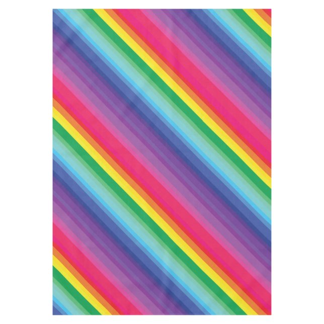 Mod Rainbow Colorful 1st Birthday Party Tablecloth (Front)