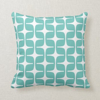 Mod Rectangles Pattern Aqua Throw Pillow by AnyTownArt at Zazzle