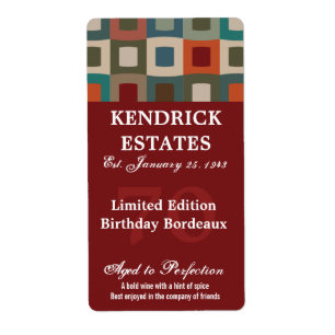 Mod Red Birthday Wine (375ml) Label