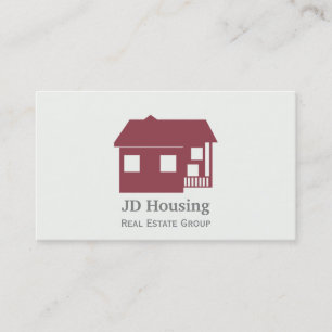 Mod Red White Classy Real estate businesscards Business Card