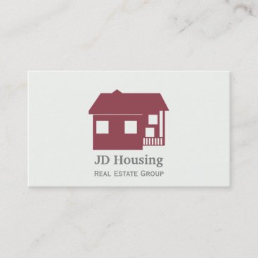 Mod Red White Classy Real estate  businesscards Business Card