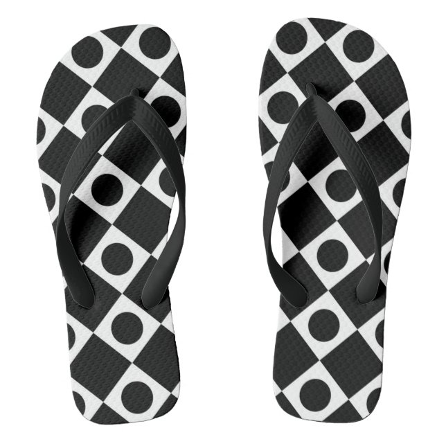 Mod Retro 60's Black Flip Flops (Footbed)