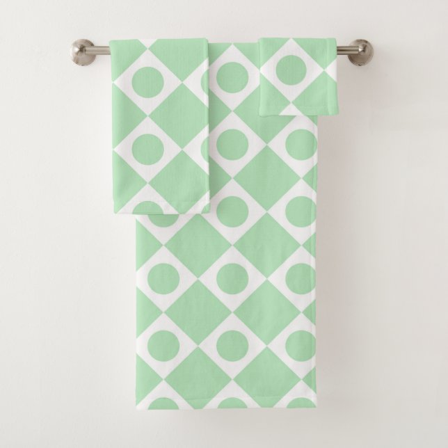 Mod Retro 60's Mint Bath Towel Set (Insitu)