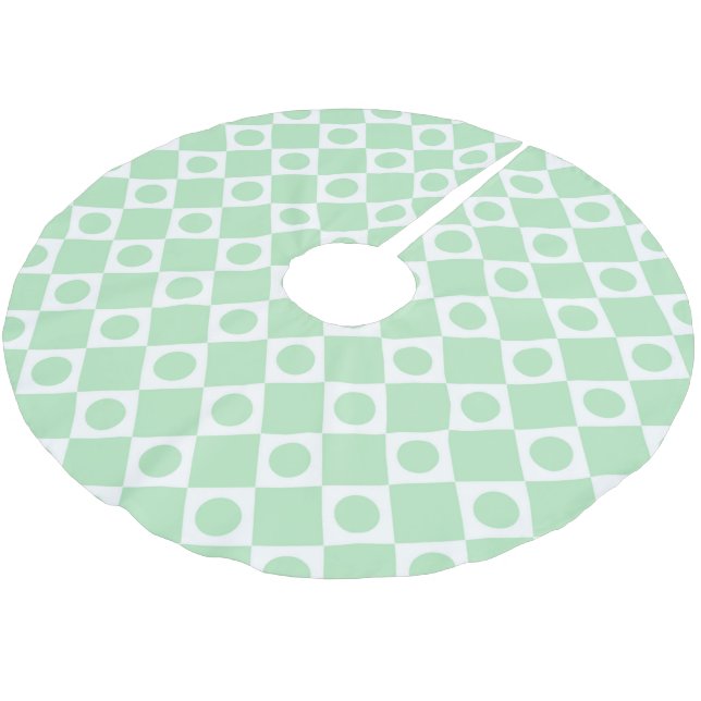 Mod Retro 60's Mint Brushed Polyester Tree Skirt (Angled)