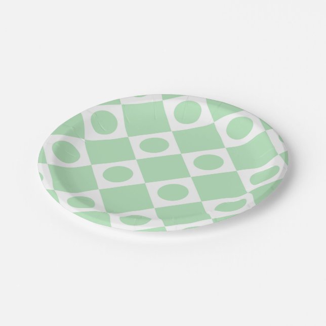 Mod Retro 60's Mint Paper Plates (Angled)
