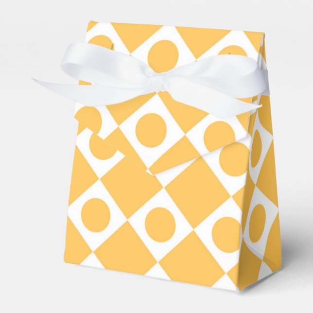 Mod Retro 60's Mustard Favor Boxes (Front Side)