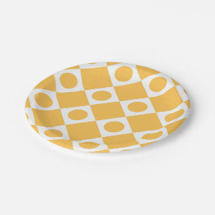Mod Retro 60's Mustard Paper Plates