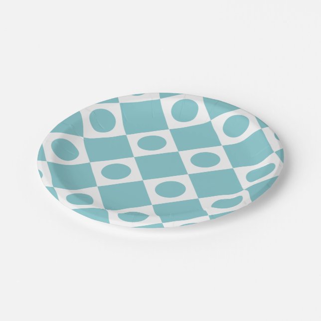 Mod Retro 60's Sky Paper Plates (Angled)