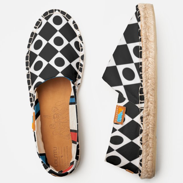 Mod Retro 60's White & Black Espadrilles (Side)