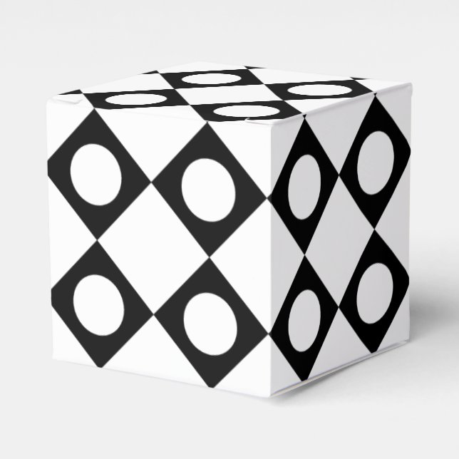 Mod Retro 60's White Favor Boxes (Front Side)