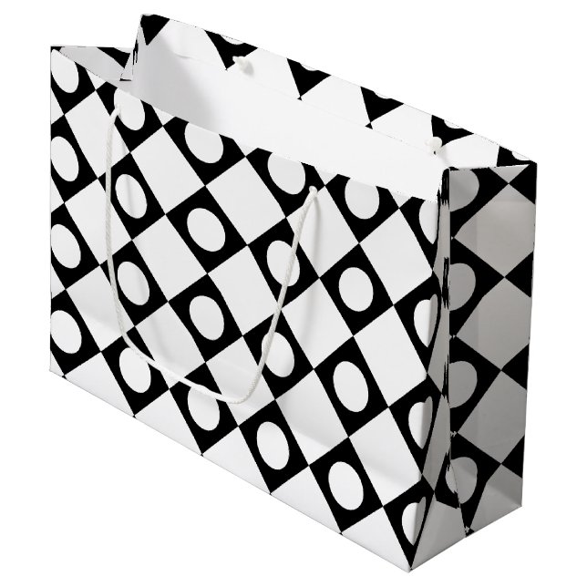 Mod Retro 60's White Large Gift Bag (Front Angled)