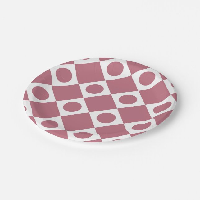 Mod Retro 60's Wildberry Paper Plates (Angled)