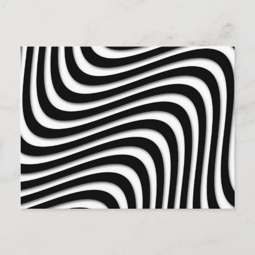 MOD Retro Black and White Swirls Postcard