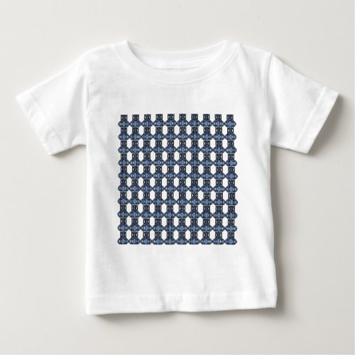 Mod Retro Blue Abstract Scarab Pattern Baby T_Shirt