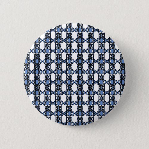 Mod Retro Blue Abstract Scarab Pattern Button