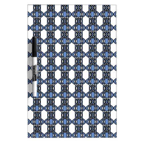 Mod Retro Blue Abstract Scarab Pattern Dry_Erase Board