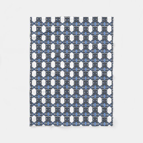 Mod Retro Blue Abstract Scarab Pattern Fleece Blanket