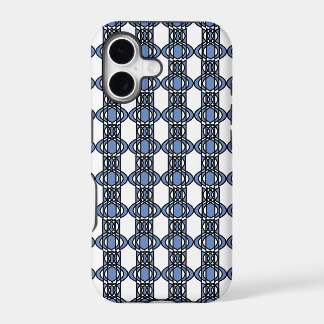 Mod Retro Blue Abstract Scarab Pattern Iphone Case (Back)