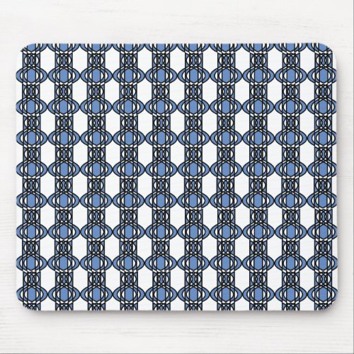 Mod Retro Blue Abstract Scarab Pattern Mouse Pad