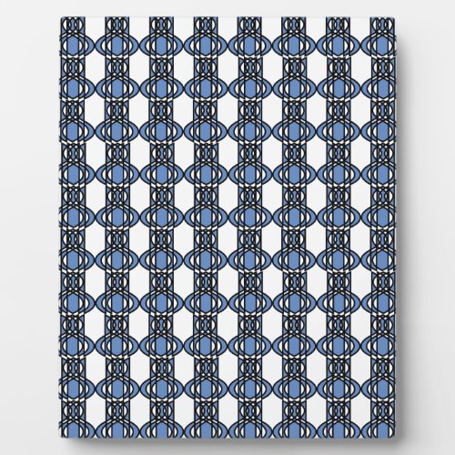 Mod Retro Blue Abstract Scarab Pattern Plaque