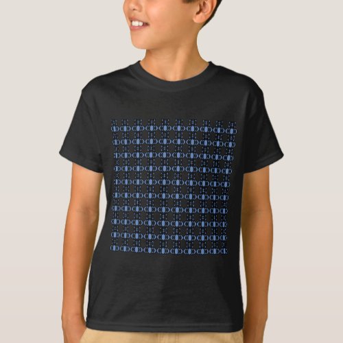 Mod Retro Blue Abstract Scarab Pattern T_Shirt